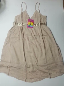 She's Cool Women's Junior's Rayon Crepe dress Sandy Tan, Size LG, runs smaller* - Picture 1 of 5