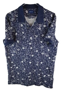 Gant Mens Floral pattern Short Sleeve Collared Polo T Shirt Blue Size M - Picture 1 of 8