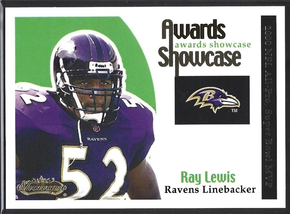 Ray Lewis 2001 Fleer Showcase #8AS Awards Showcase HOF Baltimore Ravens - Image 1 of 2