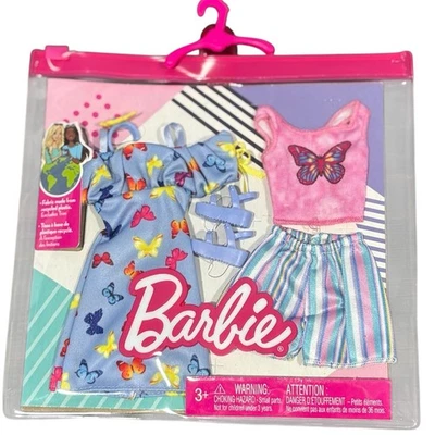 Barbie Doll Butterfly Fashion Pack - Dress, Tank Outfit & Accessories NEW - Image 1 of 4