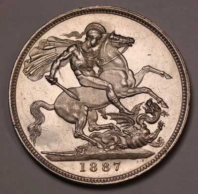 Серебряная корона 1887 Великобритания Великобритания Q. Victoria KM# 765 AU - Изображение 1 из 2