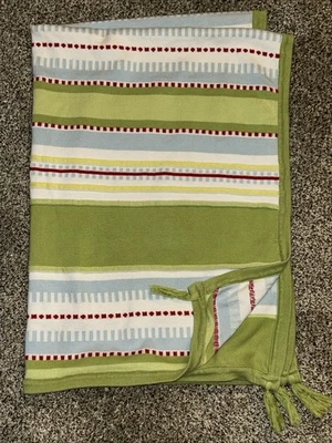 IKEA Torva Suéter Tejido Verde Azul Rojo Blanco Algodón Manta Bebé con Borlas Foto 1 de 4