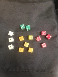 Vintage Butterscotch Bakelit Poker Würfel & farbiges Spielen 14 Würfelspiel - Bild 1 von 9