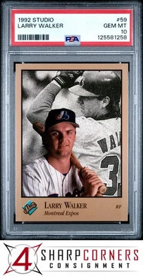 1992 STUDIO #59 LARRY WALKER EXPOS HOF POP 3 PSA 10 - Image 1 of 2