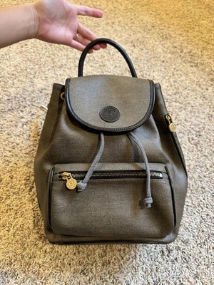 Auténtico Bolso Mochila Vintage Fendi FF Zucca Monograma Lona Cuero Italia Raro Foto 1 de 4