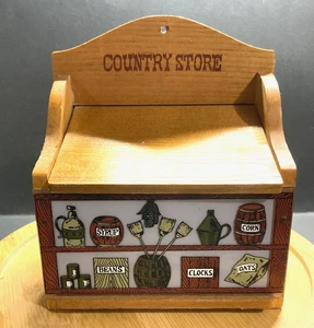 Vintage Holz Rezeptbox Tisch Wandhalterung Landhausladen - Bild 1 von 7