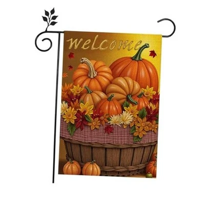 Fall Welcome Thanksgiving Pumpkin Small Garden Flag for Outside 12x18 Inch  - Image 1 of 4