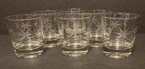 Vtg Starflower By Javit Set Of 6 Lowball, Highball, Old Fashioned Glasses 6 oz - Picture 1 of 7