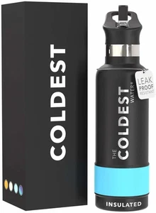 Coldest Water Bottle with Standard Mouth Straw Lid Metal 21 oz, Matte Black - Bild 1 von 1