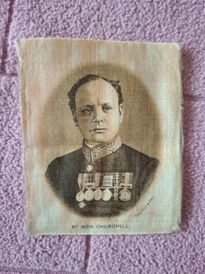 GODFREY PHILLIPS BDV - SILK - WAR LEADERS - RT HON ( WINSTON ) CHURCHILL FR/GD - Image 1 of 2