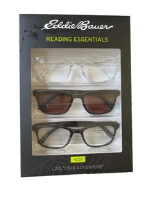 Eddie Bauer Designer Reading Glasses 3 Pack - 2 Readers & 1 Sunglass Readers! - Picture 1 of 3