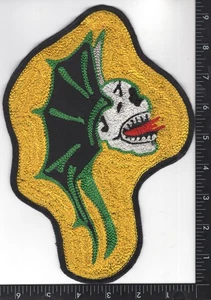 NOW ON SALE~SKULL & WINGS OLD UNUSED MOTORCYCLE SEW ON PATCH 9 1/4"h x 6 1/2" w - Picture 1 of 5