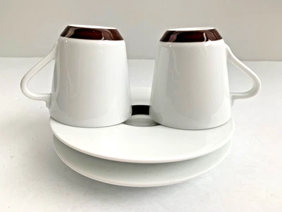 x2 Juego de 2 platillos de taza de café espresso ritual Nespresso Andree Putman Demitasse Foto 1 de 4