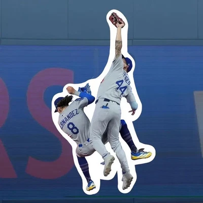Kike Andy Pages Catch 2025 World Series Game 7 Dodgers Blue Jays Sticker - Image 1 of 4