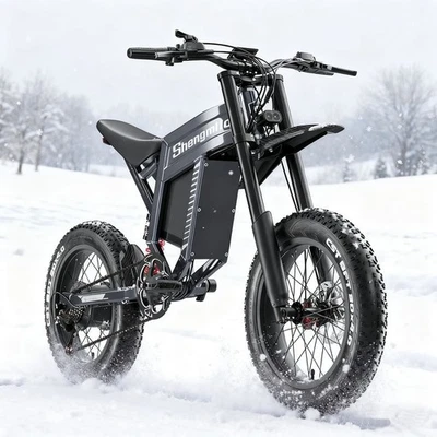 Bicicleta Eléctrica 1500W para Adultos 60V30AH 40MPH Suspensión Completa Freno Hidráulico Foto 1 de 4