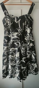 Womens Black And White Skater Dress Debenhams Collection Size 20 Bnwt - Picture 1 of 5