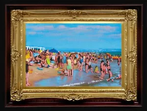 ORIGINAL Oil Painting Arseni ~ PLEASANT VACATION 6" X 4" NO FRAME USA - Picture 1 of 11