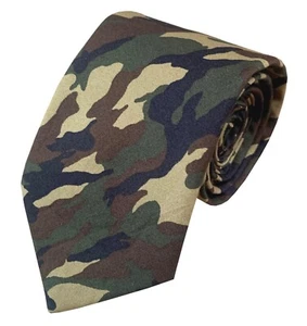 Men's Cotton Tie with Army Camoflage Camo Design - Picture 1 of 2