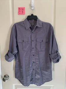 Bruno Gray Purple Button Up Roll Tab Shirt men’s size S - Picture 1 of 4