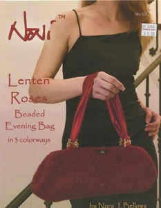 Noni Knitting Pattern 122 Lenten Roses Beaded Evening Bag in 3 color ways - Picture 1 of 3