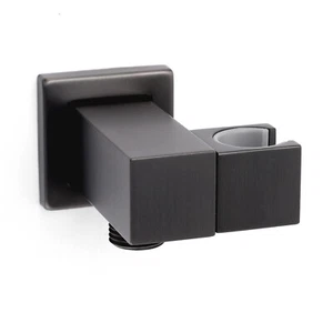 Gun Metal Square Handheld Shower Head Swivel Holder Wall Connector Component - Picture 1 of 4