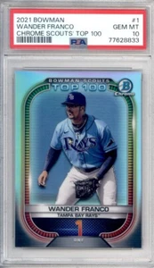 2021 Bowman Wander Franco Chrome Scouts Top 100 #1 PSA GEM MT 10 - Picture 1 of 2