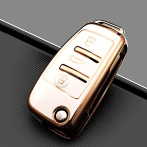 Para Audi A1 A3 Q3 Q7 TT abatible coche llavero cubierta carcasa accesorios 3D - Imagen 1 de 9
