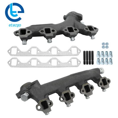 Colector de escape de 2 piezas con kit de junta para Ford Bronco 1988-1996 izquierda y derecha Foto 1 de 4