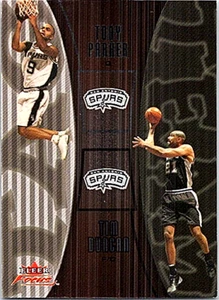 2003-04 Fleer Focus Tag Team Basketball #14 Tony Parker Tim Duncan - Foto 1 di 2