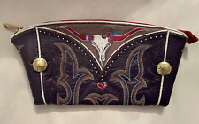 Western Boot purse clutch Women's Artsy hand painted stitched unique leather bag