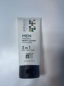 Andalou Naturals Men Energizing Body Lotion 3-in-1 -- 251ml/8.5oz New Sealed - Picture 1 of 3