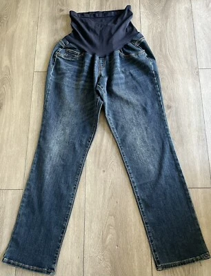 Indigo Blue Maternity Jeans Stretch Secret Fit Belly Full Panel Pull On Size XL - Image 1 of 4
