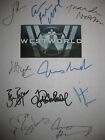Westworld Signed TV Script X10 Evan Rachel Wood Ed Harris Marsden Hopkins reprnt
