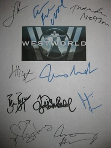 Guión de TV firmado de Westworld X10 Evan Rachel Wood Ed Harris Marsden Hopkins reimpreso - Imagen 1 de 1