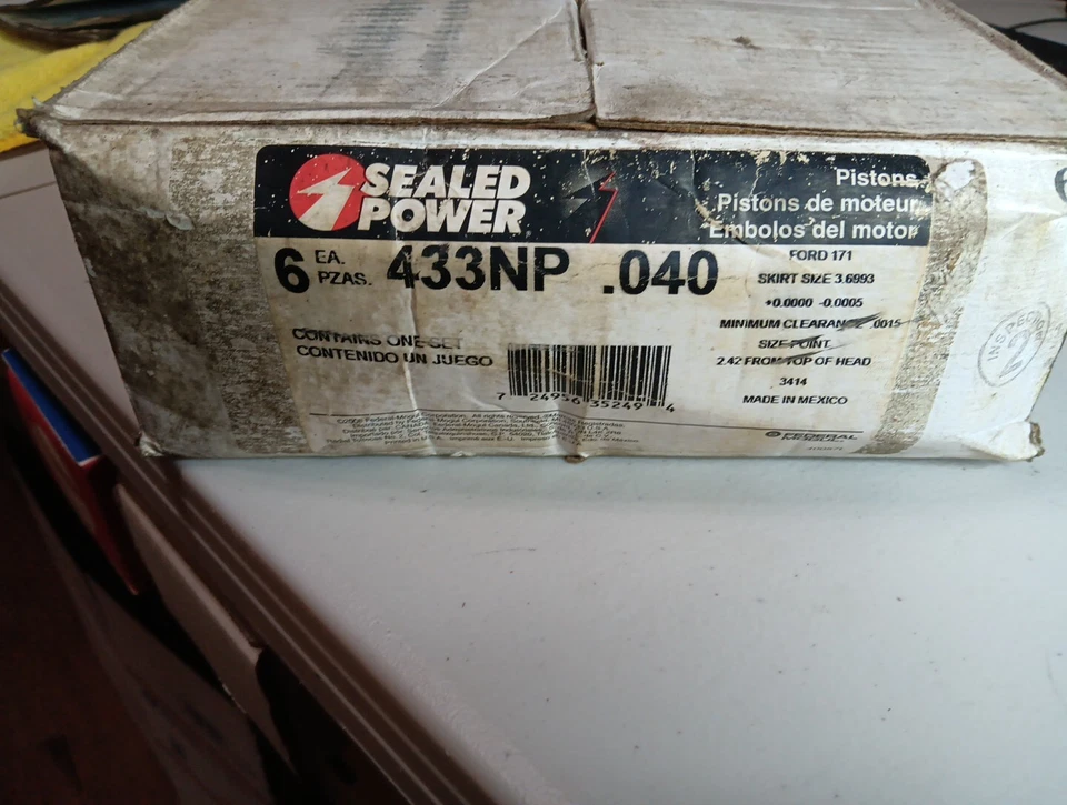 Pistones fundidos eléctricos sellados 433NP .040 Ford V6 171 Foto 1 de 3