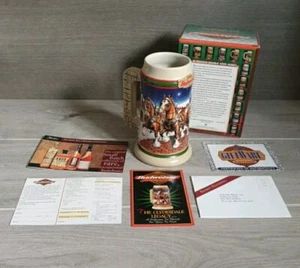 Budweiser Holiday Stein " Grant's Farm Holiday " NIB Vintage 1998 90s Christmas - Picture 1 of 23