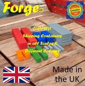 Shipping Containers 20ft 40ft All Scales O OO N Z Gauge Model Railway Diorama - Foto 1 di 13
