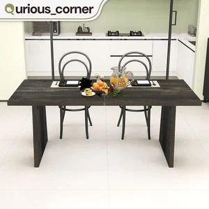 71" Solid Wood Dining Table 8 People Home Meeting Kitchen Living Room Waterproof - Picture 1 of 11