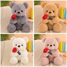 25cm Hugging Rose Teddy Bear Plush Toy Doll Valentine's Birthday Day Gifts W4U2