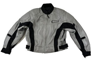First Gear Motorcycle Jacket Womens L Silver Padded Mesh-tex II Riding Coat