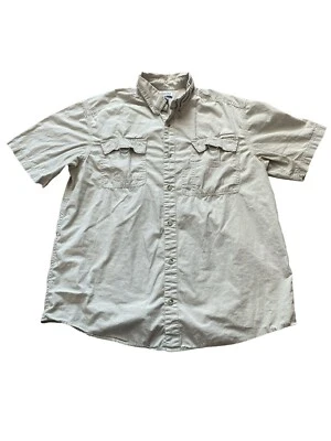 Camisa informal Columbia para hombre color tostado manga corta abotonada mediana Foto 1 de 4