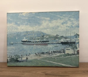 Thomas Kinkade Fine Painting SAN FRANCISCO ALCATRAZ Canvas 12" x 16" - Picture 1 of 18