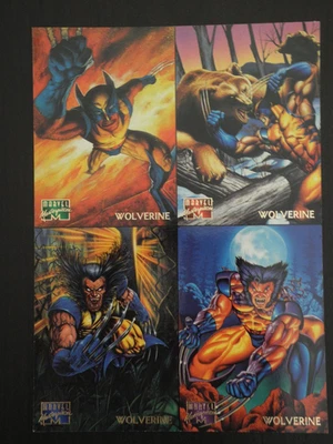 1995 Fleer Marvel Masterpieces 4-Card Uncut Promo Sheet Wolverine - Image 1 of 2