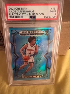 2021-22 Panini Obsidian - Cade Cunningham Electric Etch Blue PSA 9/Pop 3 SSP - Image 1 of 2