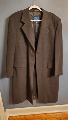 Abrigo de vestir de lana para hombre talla 42R gris carbón abrigo clásico Towncraft de colección Foto 1 de 4