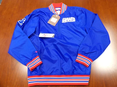 NWT MITCHELL & NESS NFL NEW YORK GIANTS NYLON 1/4 ZIP UP BLUE JACKET SIZE S - Image 1 of 4