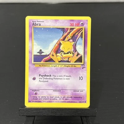 Abra 65/130 Base Set 2 Unlimited Common Vintage 1999 Pokemon Card Light Played - Image 1 of 3