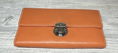 Carteira tripla de couro genuíno Perlina - Caqui - Imagem 1 de 4