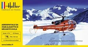 HELLER 80289 MODELLO ELICOTTERO ALOUETTE III SICUREZZA CIVILE 1/72 - Immagine 1 di 1