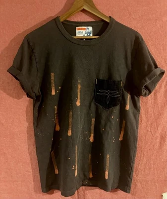 rare Dixon Rand handmade in USA western denim pocket up-cycled painted shirt - Image 1 of 4